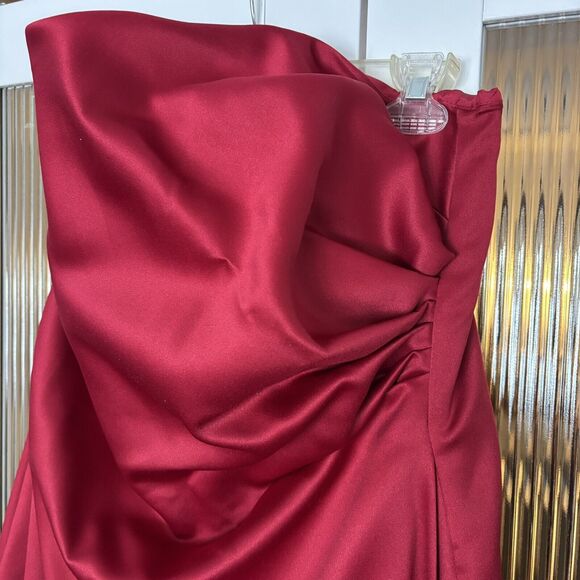 VTG Michaelangelo Plus Size 18 Strapless Dress Red A-line Bridesmaid Ball Gown - Picture 4 of 6